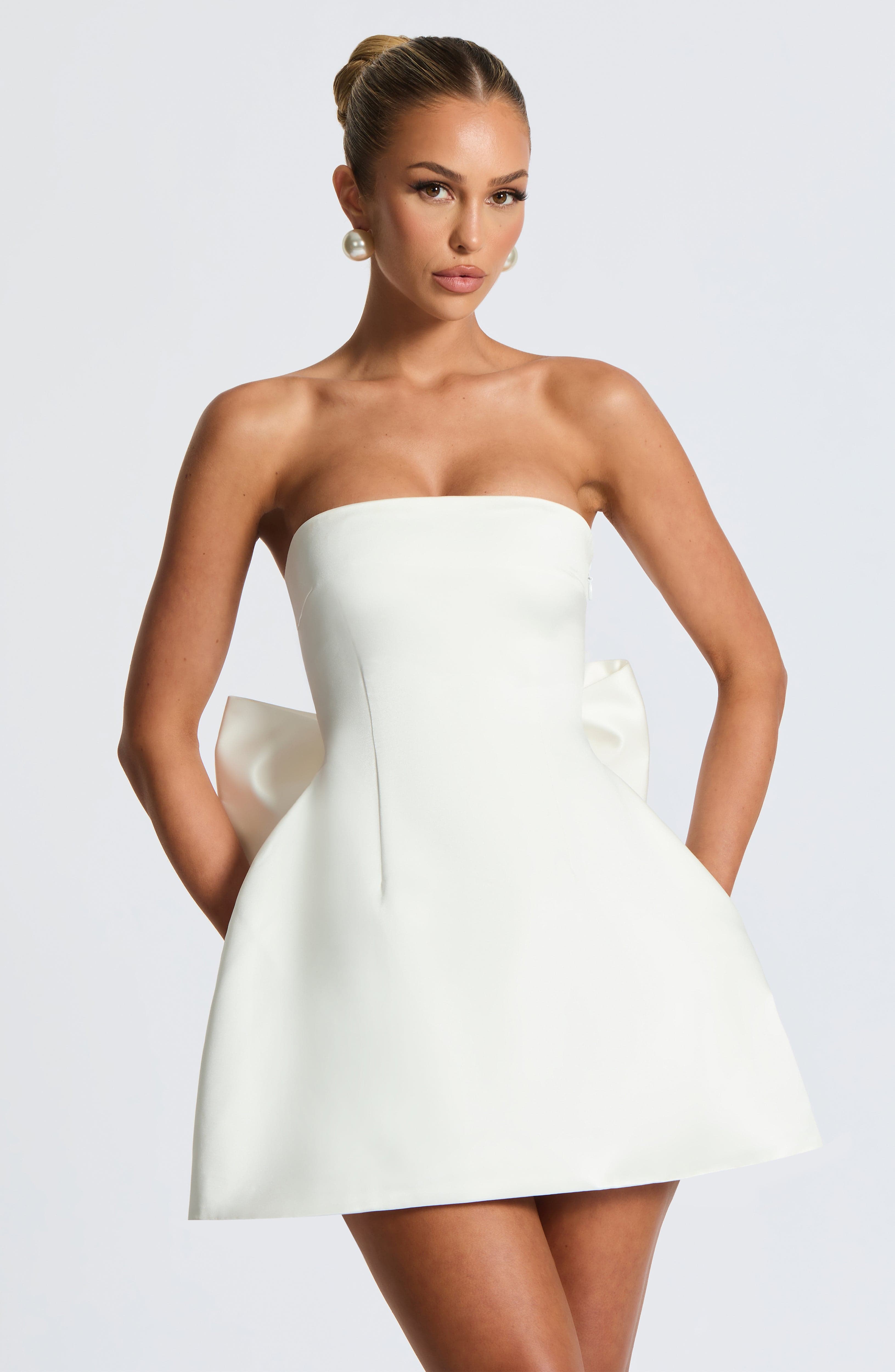 Abbey Mini Dress - Ivory - Napalia