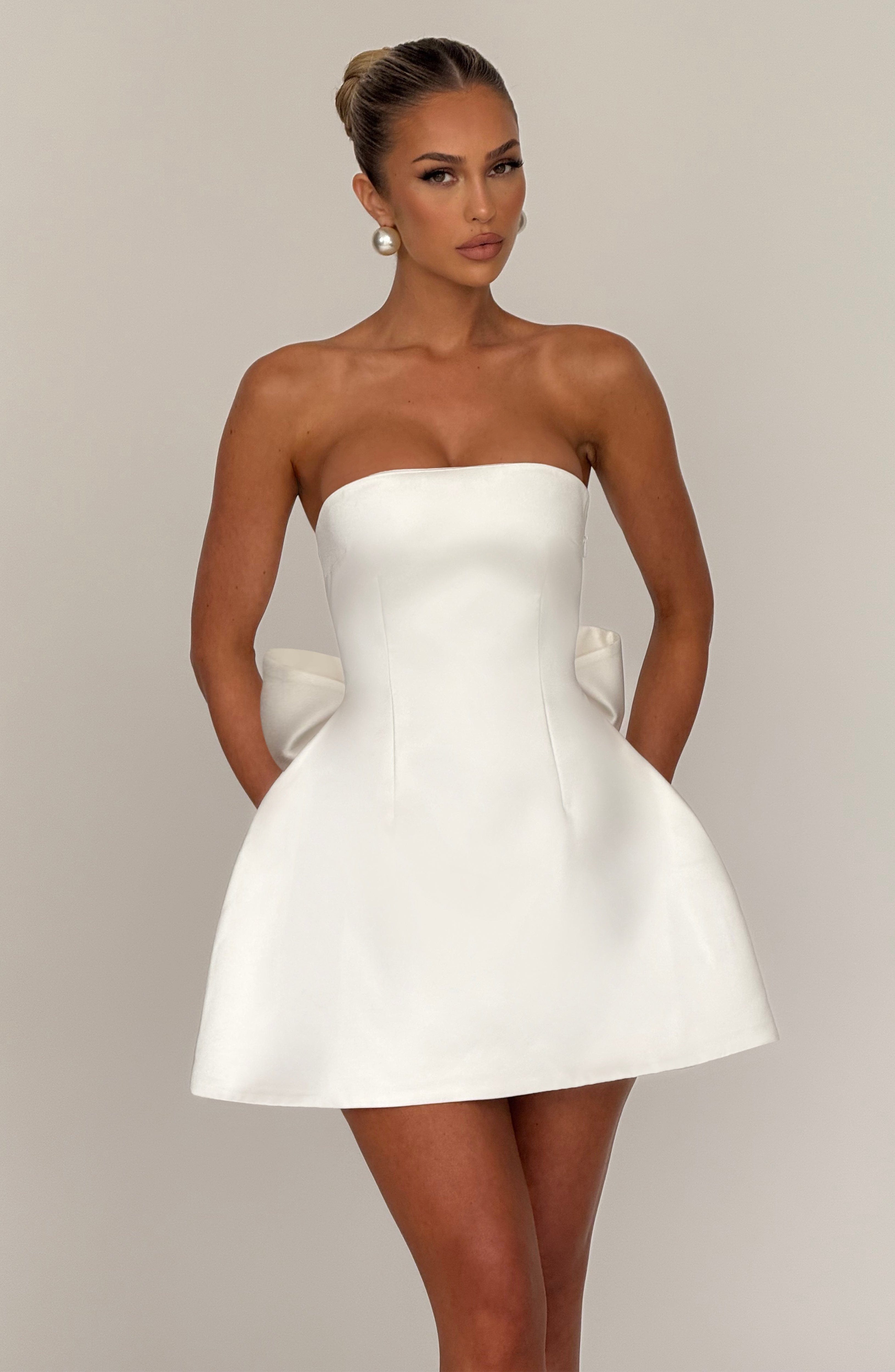 Abbey Mini Dress - Ivory - Napalia
