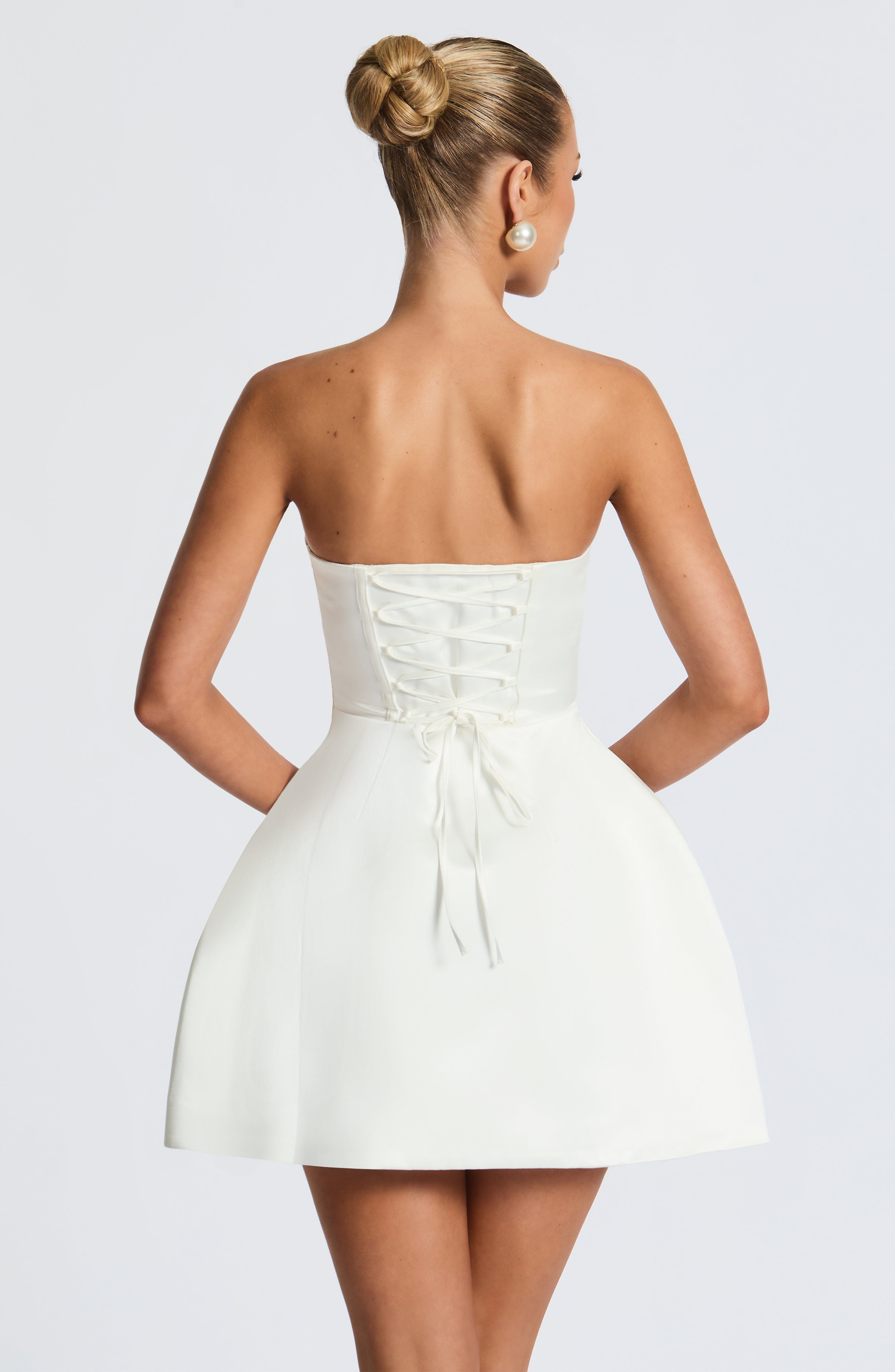 Abbey Mini Dress - Ivory - Napalia