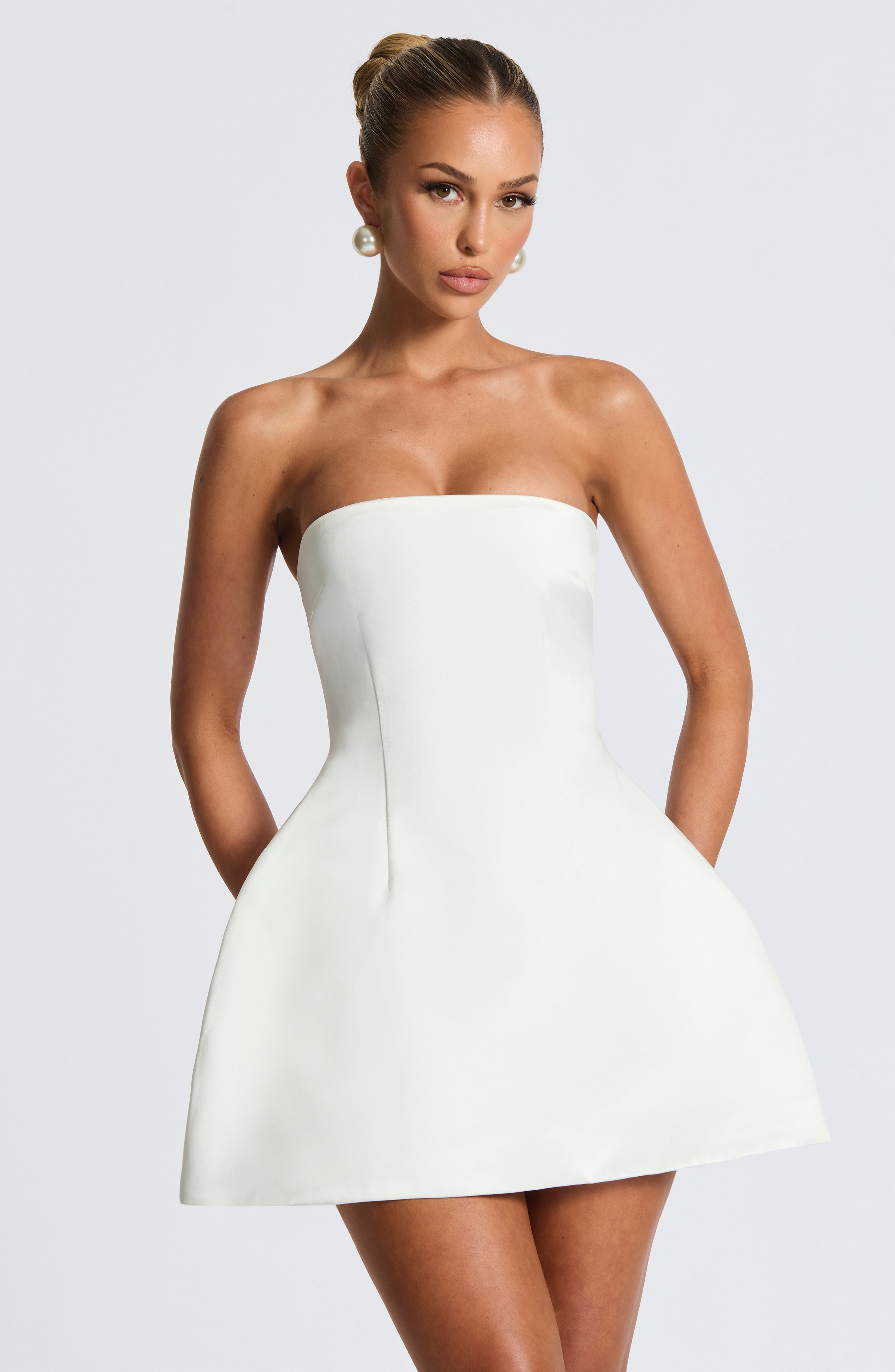 Abbey Mini Dress - Ivory - Napalia