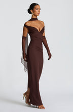 Abigail Maxi Dress - Plum Brown - Napalia