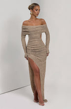 Adelphia Midi Dress - Beige - Napalia
