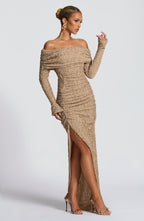 Adelphia Midi Dress - Beige - Napalia