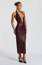 Ainsley Midi Dress - Burgundy - Napalia