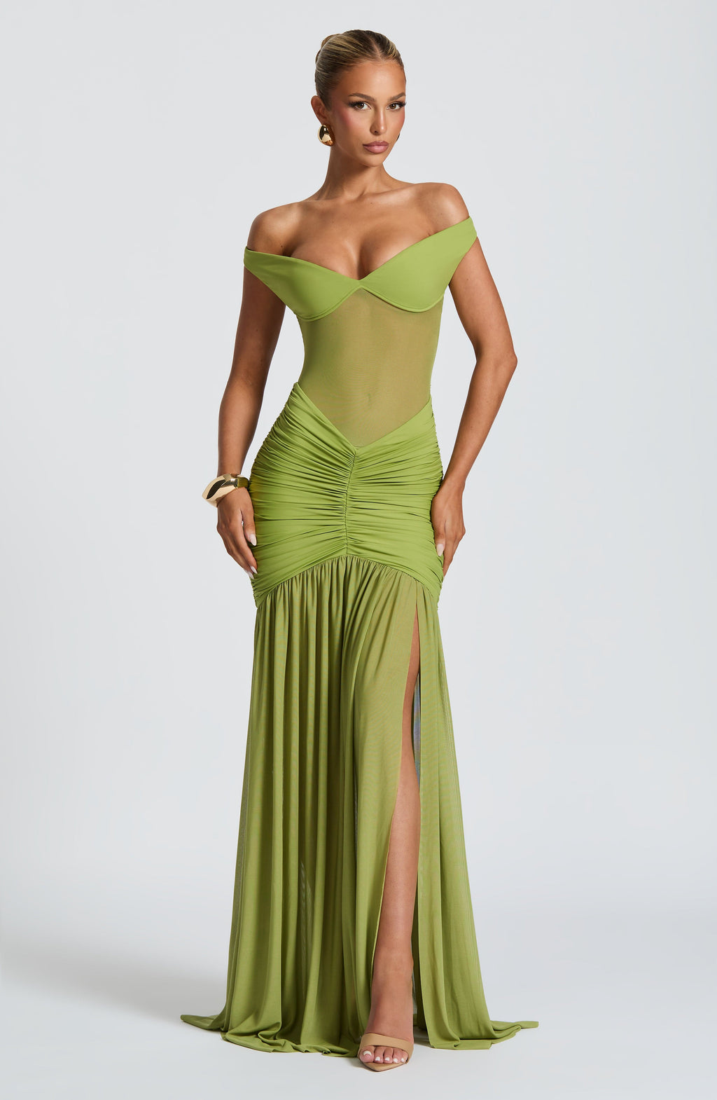 Alaia Maxi Dress - Olive - Napalia