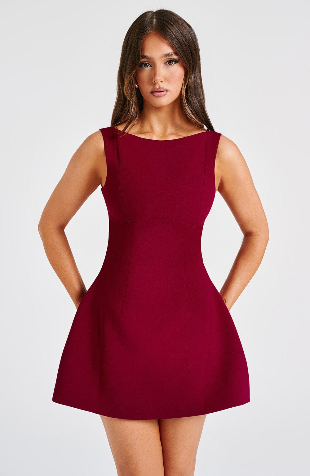 Alana Mini Dress - Wine - Napalia