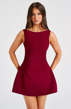 Alana Mini Dress - Wine - Napalia