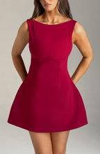 Alana Mini Dress - Wine - Napalia