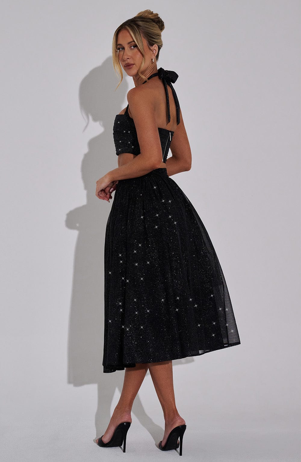 Alani Crop Top - Black Sparkle - Napalia