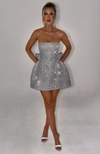 Alice Mini Dress - Silver Sparkle - Napalia