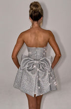 Alice Mini Dress - Silver Sparkle - Napalia