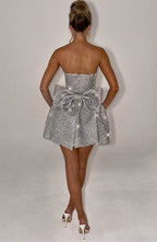 Alice Mini Dress - Silver Sparkle - Napalia