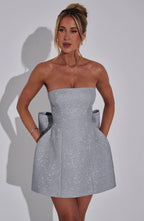 Alice Mini Dress - Silver Sparkle - Napalia