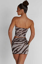 Alina Mini Skirt - Zebra Print - Napalia