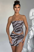 Alina Mini Skirt - Zebra Print - Napalia