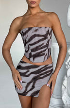 Alina Mini Skirt - Zebra Print - Napalia