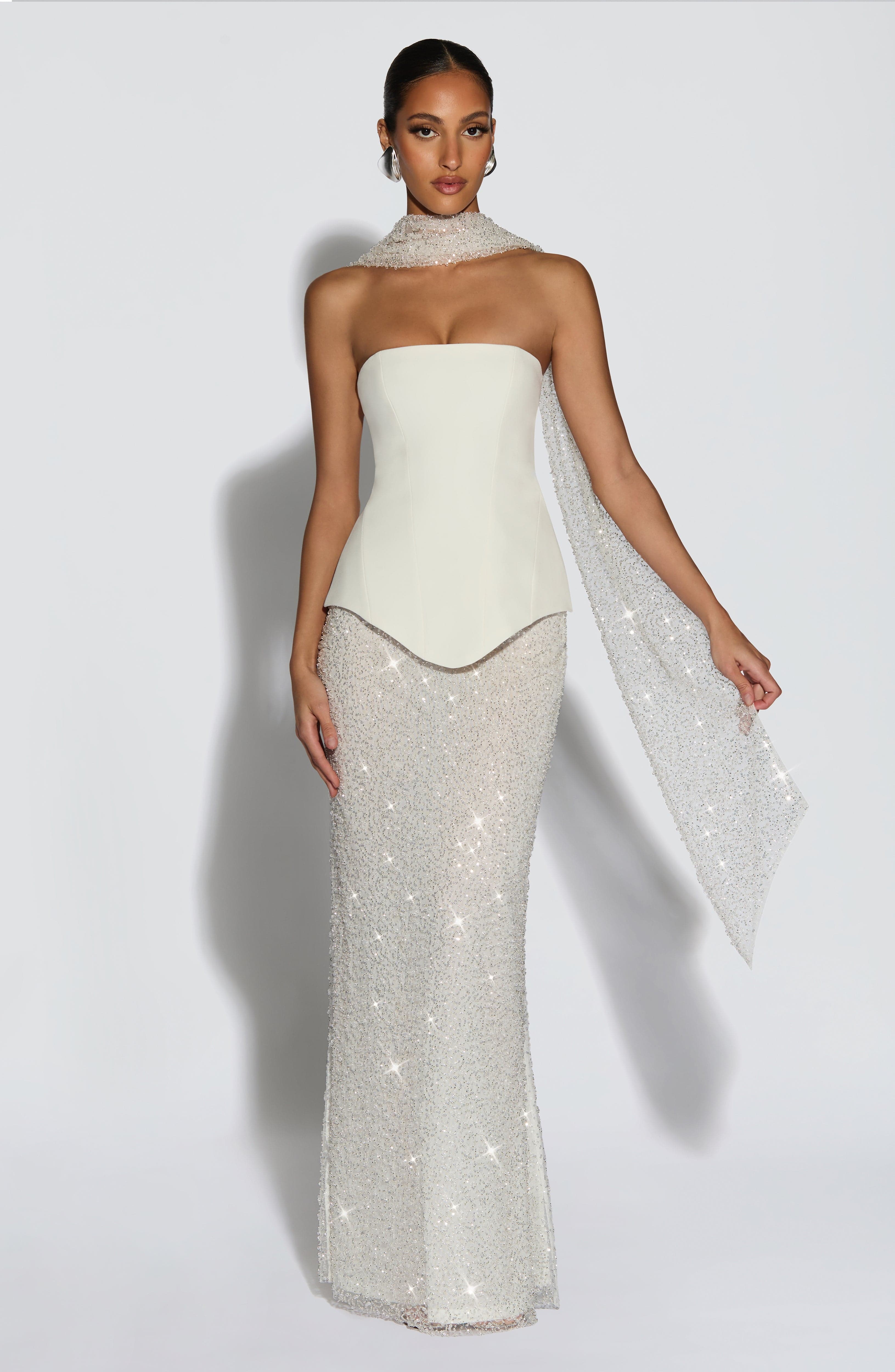 Allaire Maxi Skirt - Ivory - Napalia