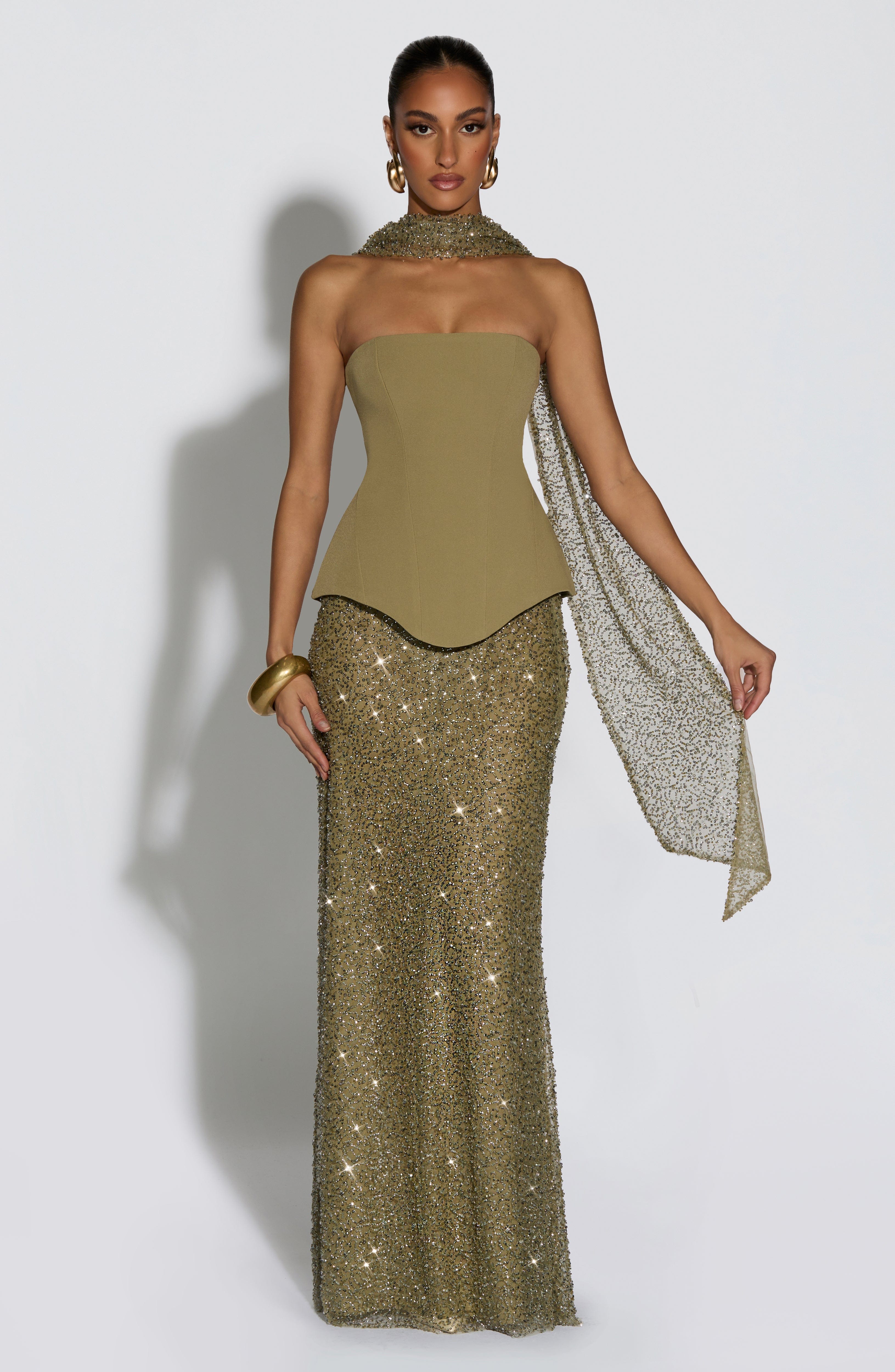 Allaire Maxi Skirt - Sage - Napalia