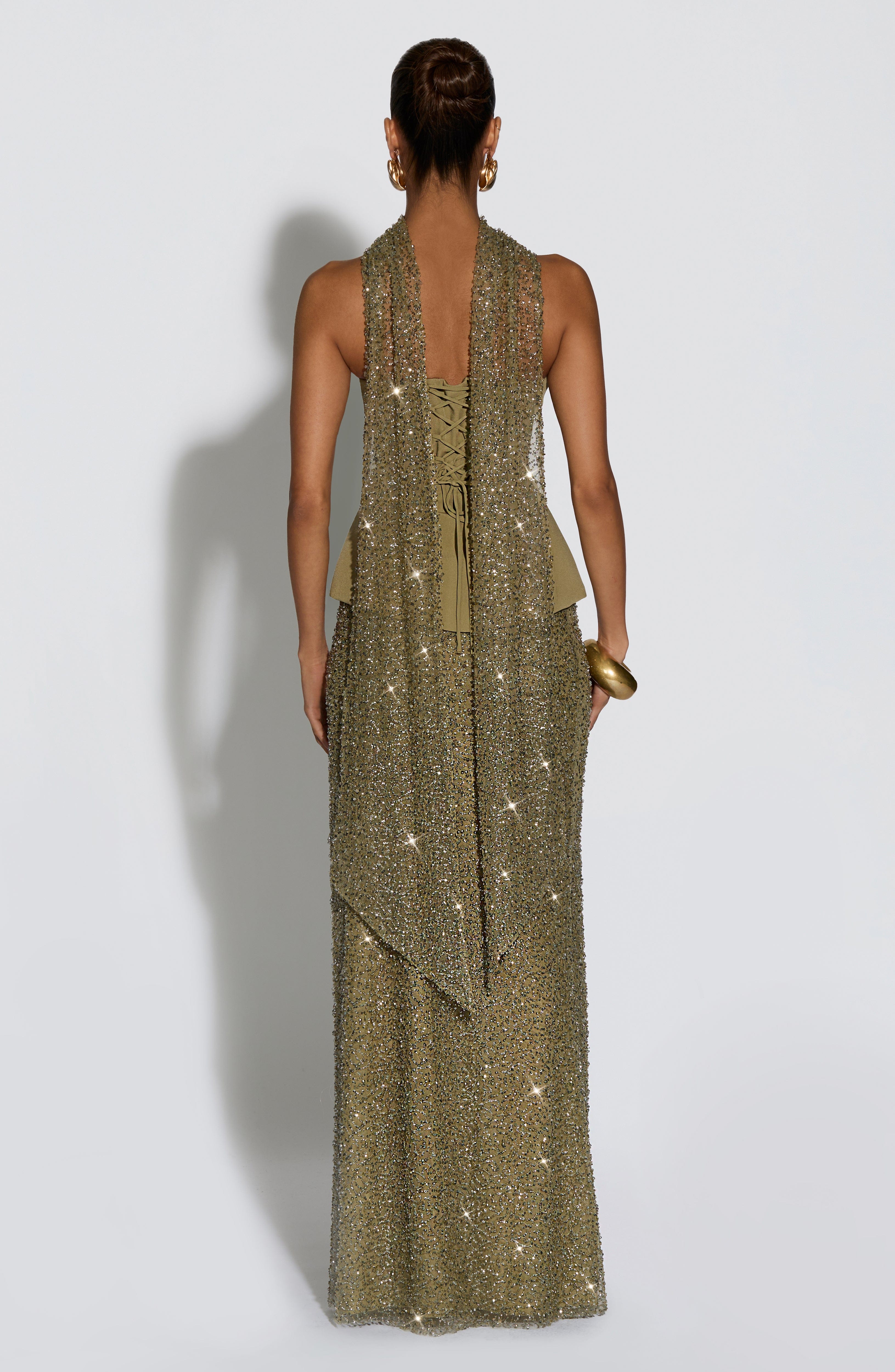 Allaire Maxi Skirt - Sage - Napalia