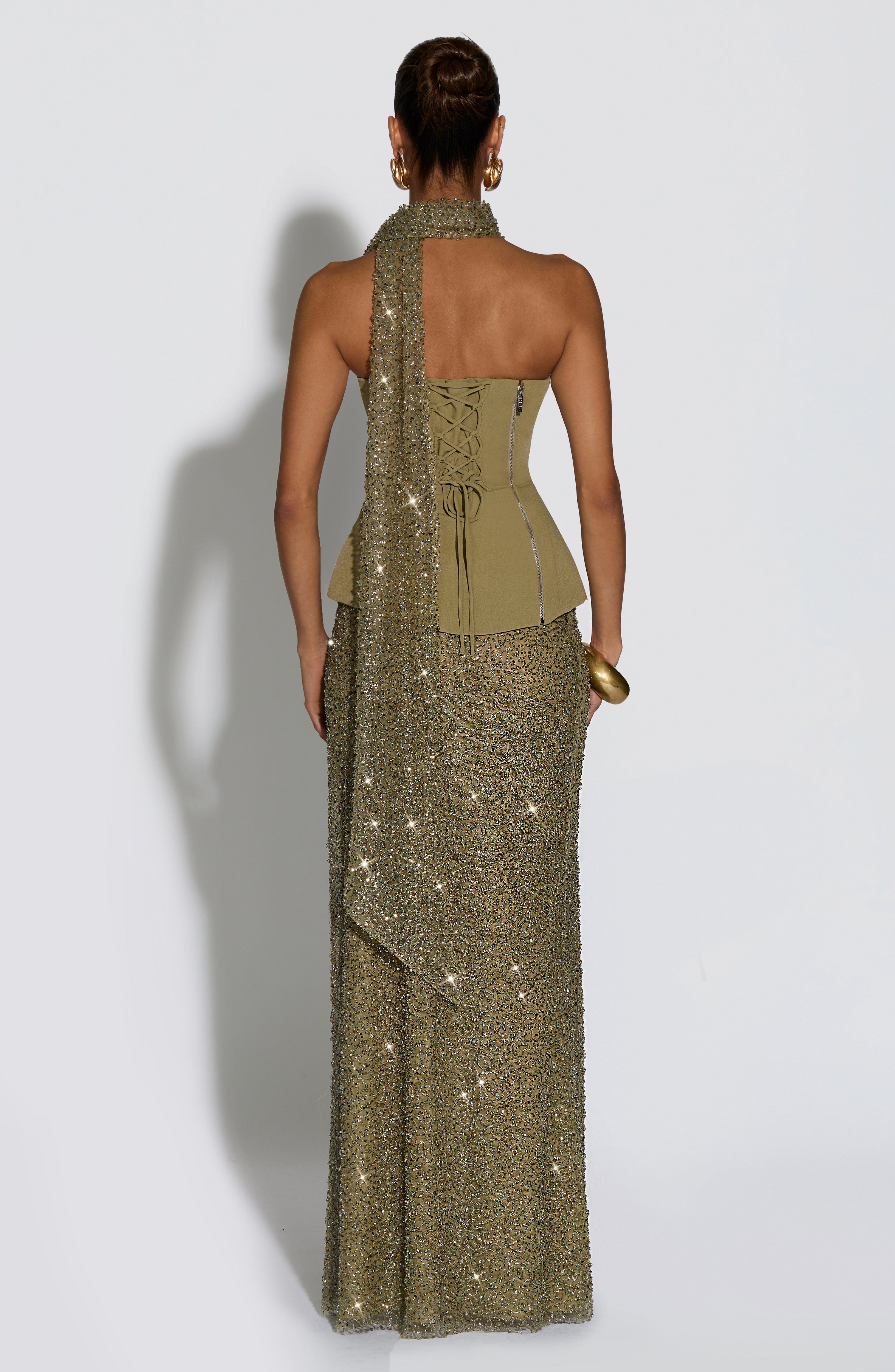 Allaire Maxi Skirt - Sage - Napalia