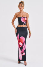 Allegra Top - Black Floral Print - Napalia