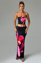 Allegra Top - Black Floral Print - Napalia