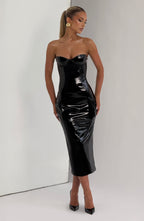 Amala Midi Dress - Black - Napalia