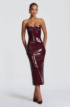 Amala Midi Dress - Cherry Lacquer - Napalia