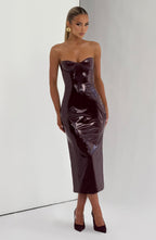 Amala Midi Dress - Cherry Lacquer - Napalia