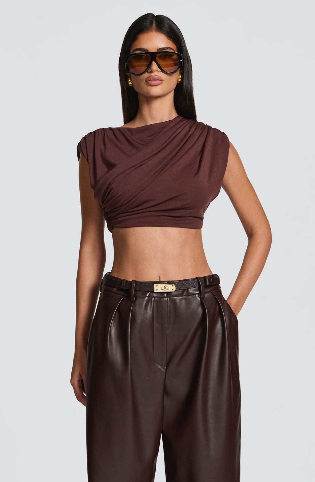 Amara Top - Plum Brown - Napalia