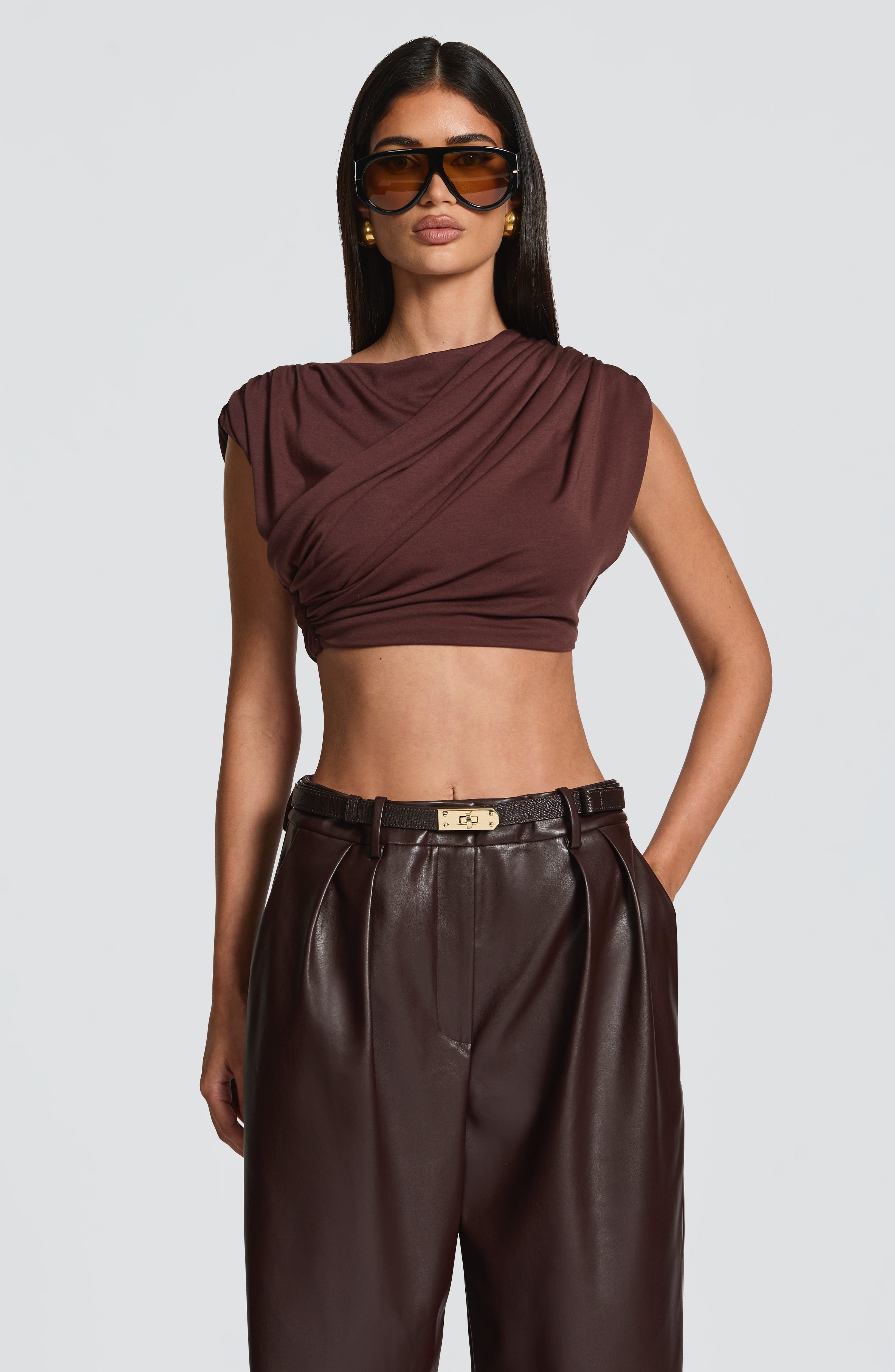Amara Top - Plum Brown - Napalia