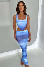 Amber Corset - Blue Haze Print - Napalia