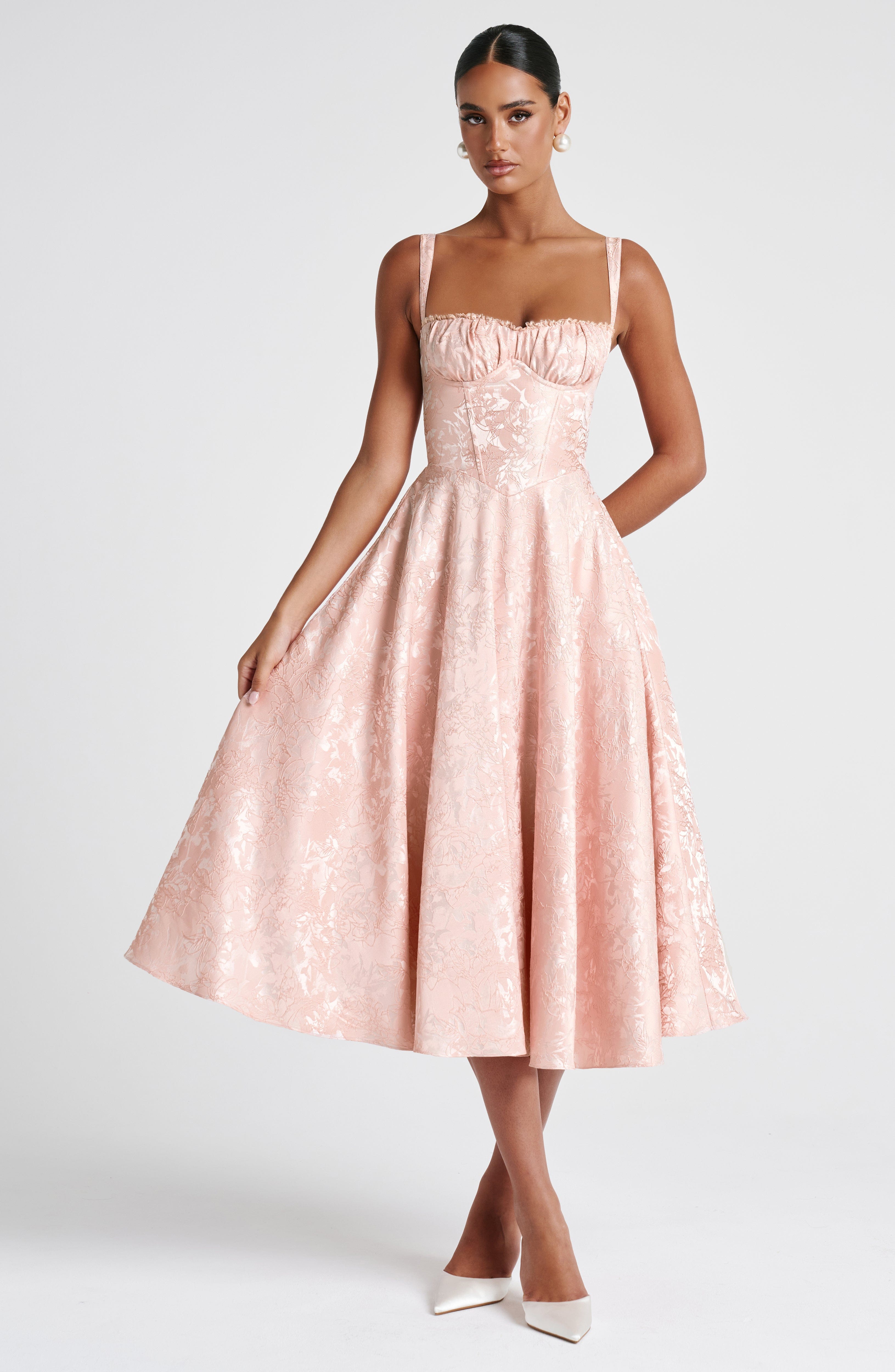 Amity Midi Dress - Soft Peach - Napalia