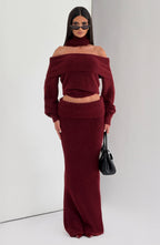 Andie Maxi Skirt - Burgundy - Napalia