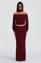 Andie Maxi Skirt - Burgundy - Napalia