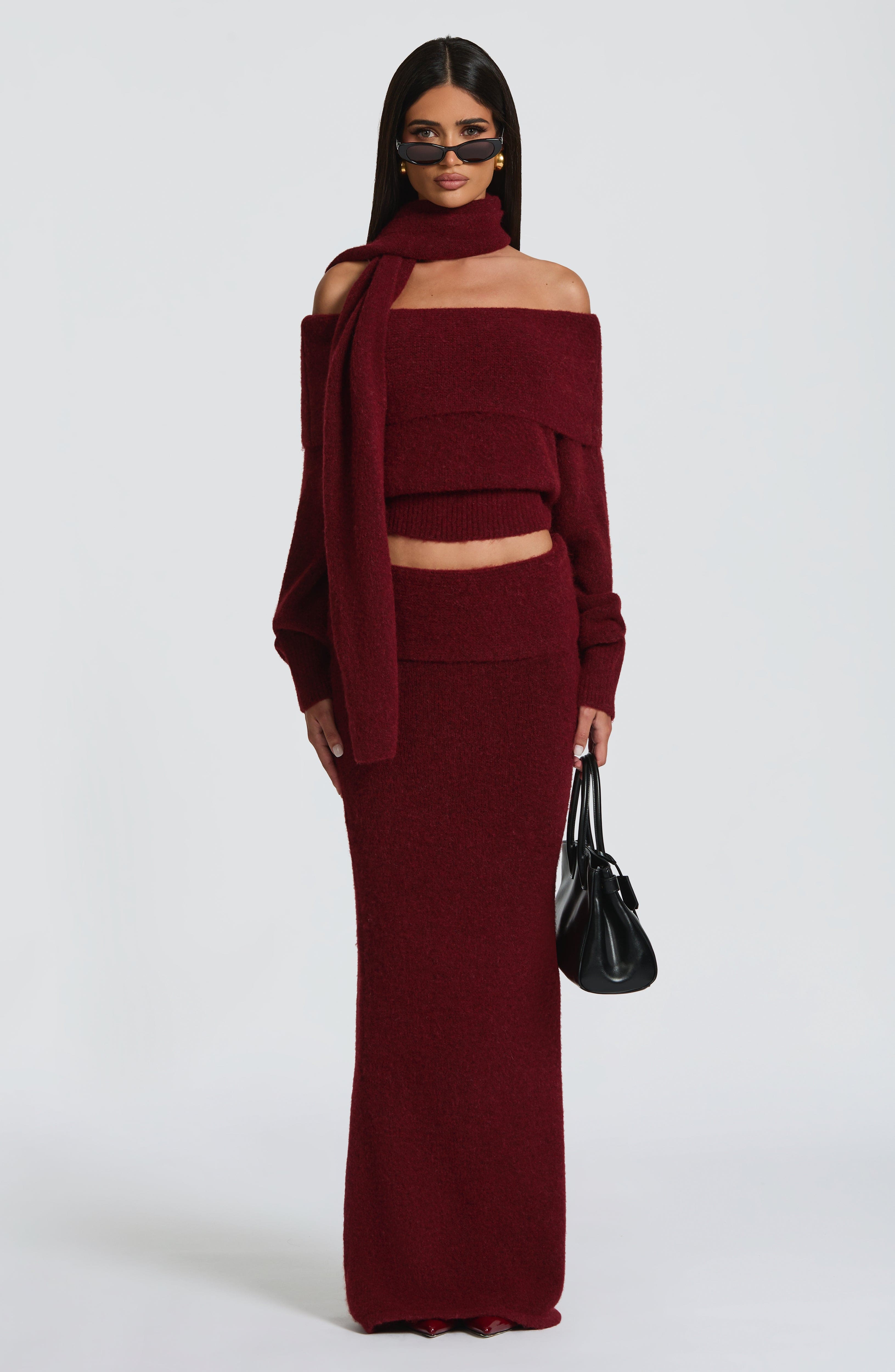 Andie Maxi Skirt - Burgundy - Napalia