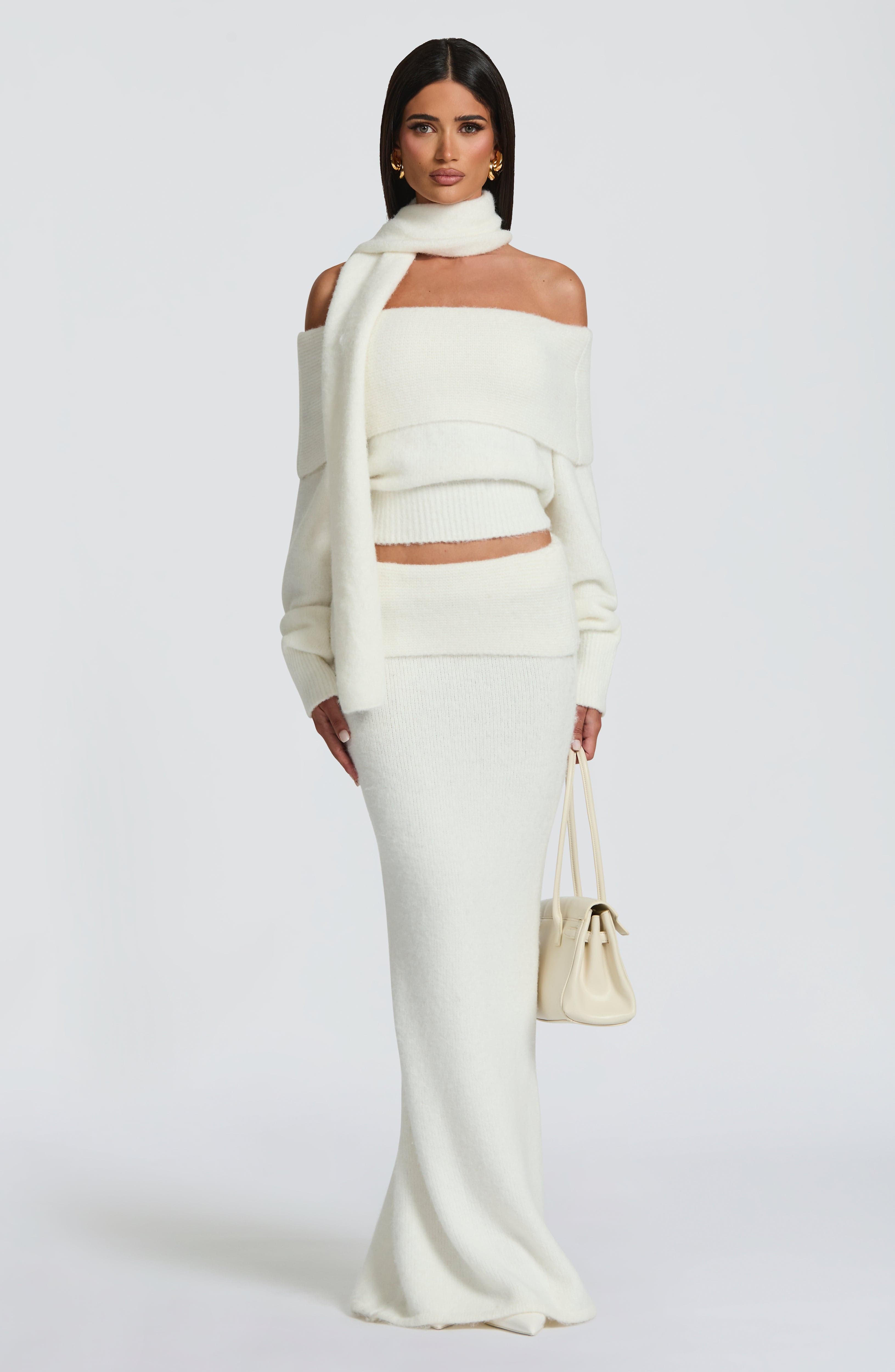 Andie Maxi Skirt - Ivory - Napalia