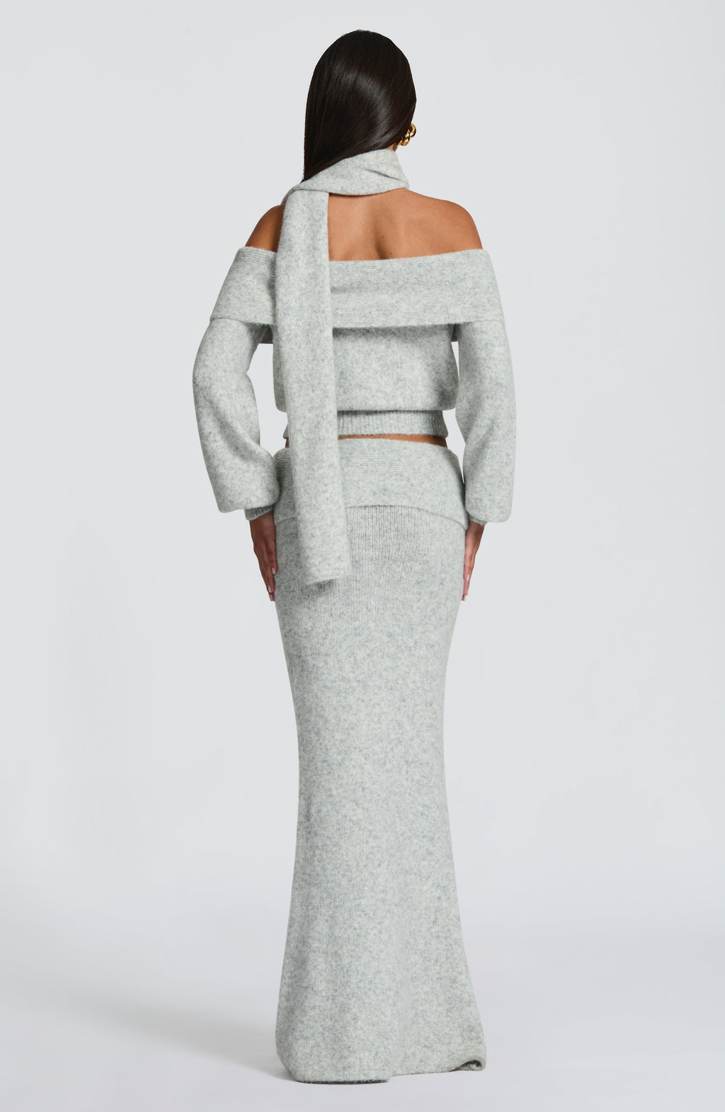Andie Maxi Skirt - Light Grey Marl - Napalia