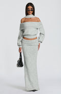 Andie Maxi Skirt - Light Grey Marl - Napalia