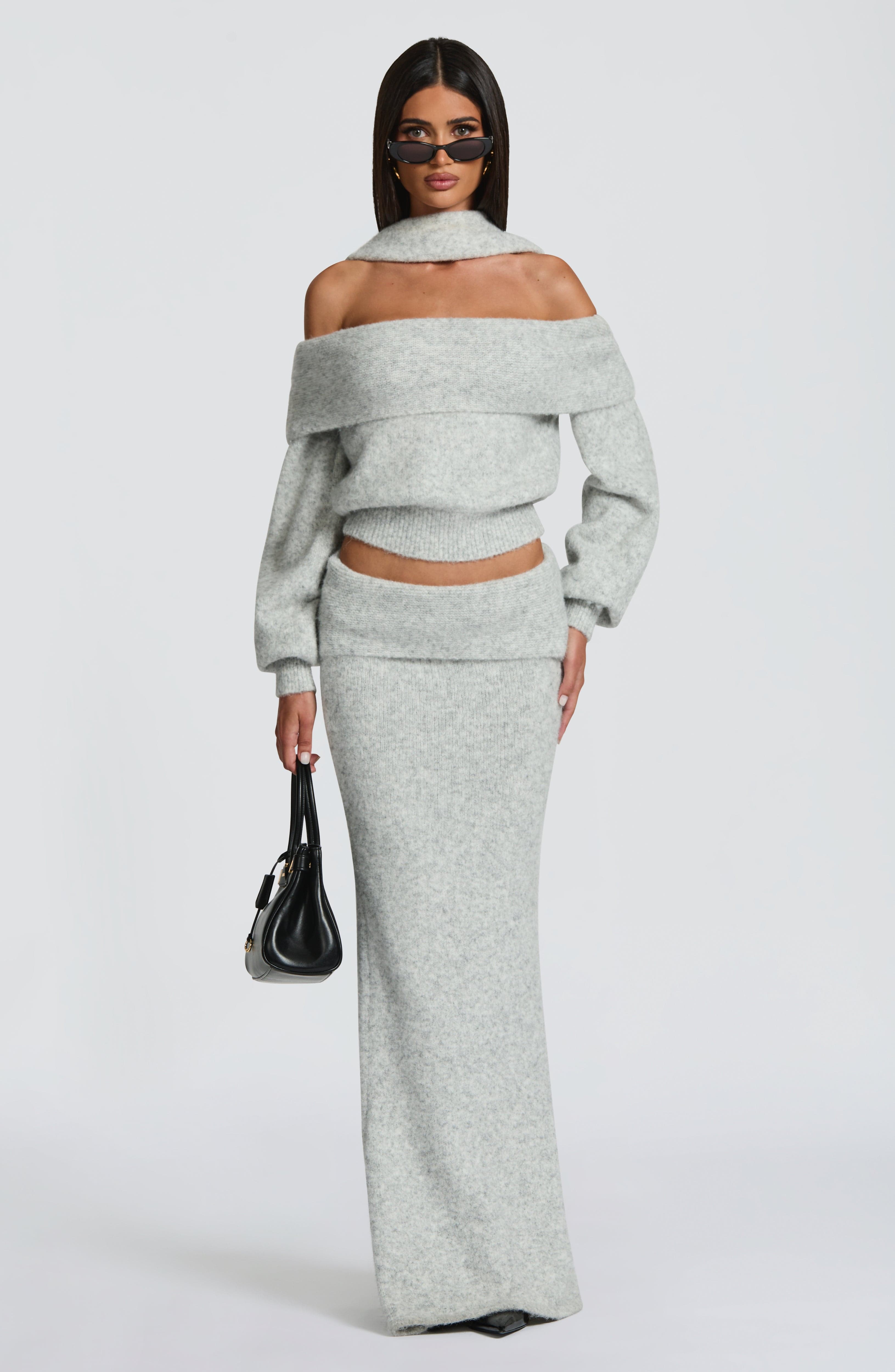 Andie Top - Light Grey Marl - Napalia