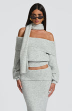 Andie Top - Light Grey Marl - Napalia