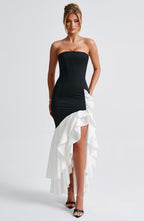 Angelina Maxi Dress - Black/White - Napalia