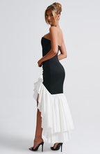 Angelina Maxi Dress - Black/White - Napalia