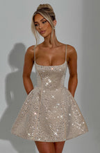 Angelique Mini Dress - Champagne - Napalia