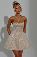 Angelique Mini Dress - Champagne - Napalia