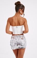 Anissa Mini Skirt - Silver - Napalia