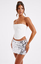 Anissa Mini Skirt - Silver - Napalia