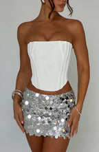 Anissa Mini Skirt - Silver - Napalia