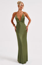 Anja Maxi Dress - Khaki - Napalia