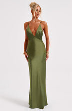 Anja Maxi Dress - Khaki - Napalia